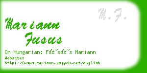 mariann fusus business card
